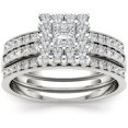 thumbnail image 1 of 7/8 Carat T.W. Diamond Single Halo Two-Band 14kt White Gold Engagement Ring Set, 1 of 5
