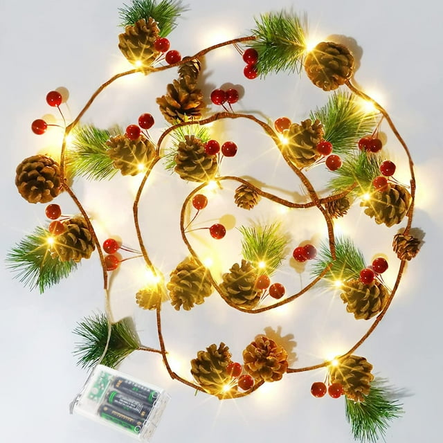 7.8 FT PineCones String Lights, christmas pine cone light string, 20 ...