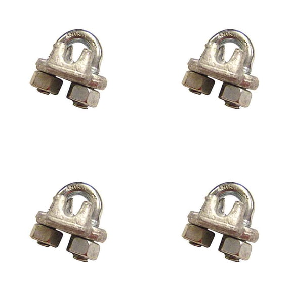 7/8" Galvanized Drop Forged Wire Rope Clips - 4 Pack