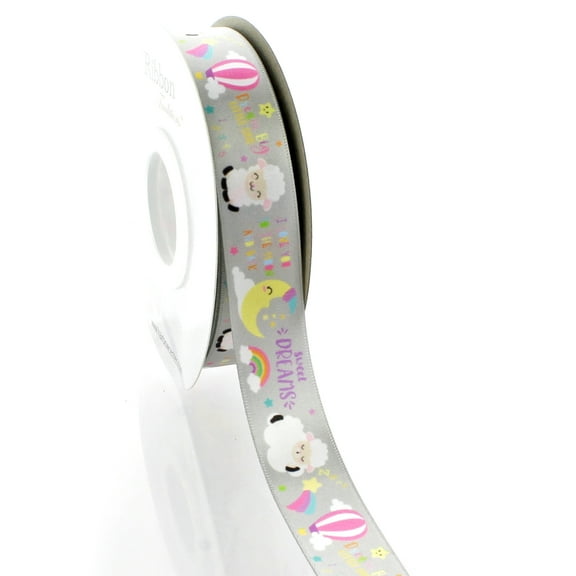 7/8" Goodnight Baby Satin Ribbon 25 Yard