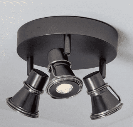 7.8" Gunmetal Dimmable LED Track Lighting Kit, Transitional Flush Mount Ceiling Light Fixture with Integrated LED Bulbs, Adjustable Heads with Directional Lighting (3-Light)