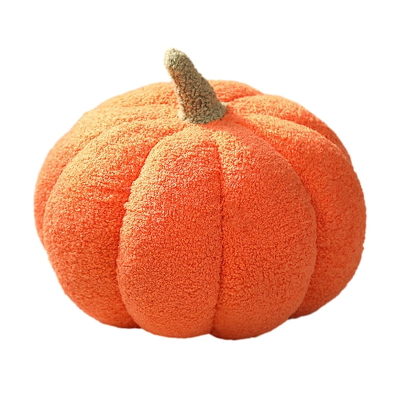 7.8" Halloween Pumpkin Plush Pillow, Soft Fleece Stuffed Pumpkins Decor Throw Pillow for Couch, Fall Thanksgiving Room Decor Gifts, Orange