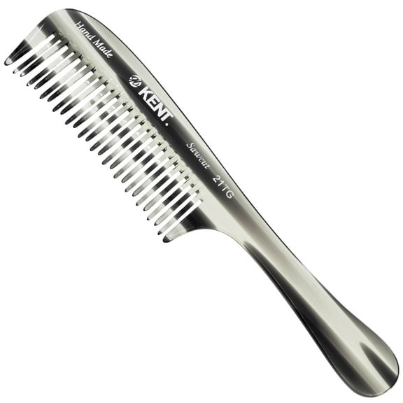 Kent 21T 8 Inch Large Hair Detangling Comb, Wide Teeth for Thick Curly Wavy Hair. Long Hair Detangler Comb For Wet and Dry. Handmade of Quality Cellulose, Saw-Cut Hand Polished, Made in England