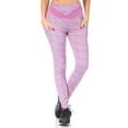 thumbnail image 1 of 7/8 High Waist Leggings With V Shape Contrast Waistband  Pockets - Lavender Space Dye, 1 of 5