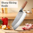 thumbnail image 1 of 7.8 In Asian Chef Knife Kitchen Butcher High Carbon Steel Cleaver Chopping Meat, 1 of 6