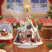 7.8 Inch Acrylic Christmas Tree Stand-Up Decor - 2D Tabletop Ornament with Gift and Reindeer Design for Home, Office, and Holiday Display