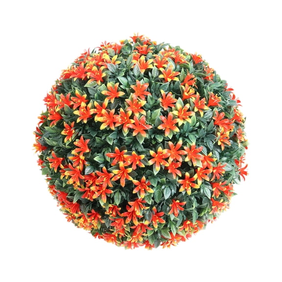 7.8 Inch Artificial Flower Topiary Ball, Multi-Color Faux Greenery Floral Sphere, Hanging Fake Plant Ball for Wedding Christmas Patio Porch Indoor Outdoor Decor