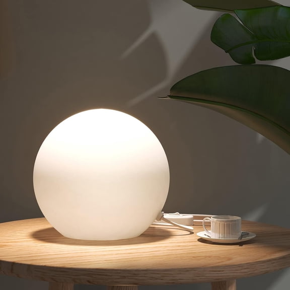 7.8 Inch Ball Table Lamp with Glass Shade, Ball Light Bookshelf Lamp for , Dorm, Office and Bookshelf Reading Decoration, Without Bulb