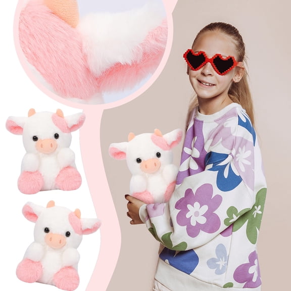 7.8 Inch New Cute Strawberry Cow Plush Toy,Plush Doll Soft Stuffed Gift for Family,Plush Toys,Cotton