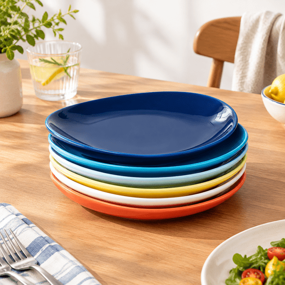 7.8 Inch Porcelain Dessert Plates Set Of 6 - Dishwasher Wave Oven Safe ...