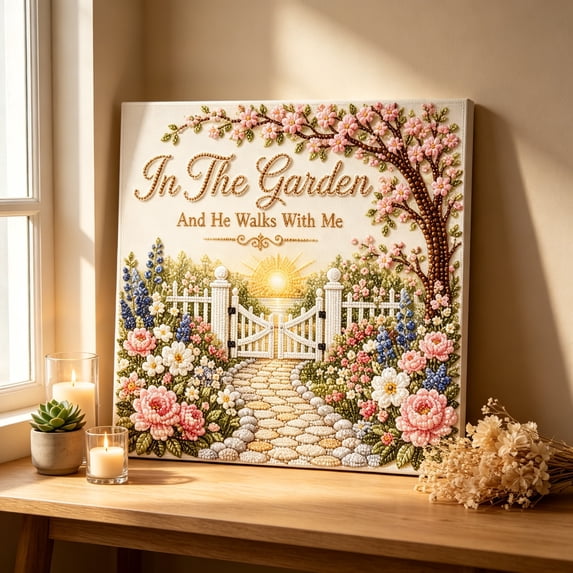 7.8 Inch Religious Pearl Diamond Art Kit for Adults, Christian Hymn Inspirational Diamond Painting, Faith Verse Gem Art DIY Canvas Craft for Beginners, Religious Wall Decor Christian Gift