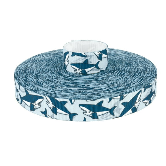 Country Brook Design® 7/8 Inch Sharks Grosgrain Ribbon, 5 Yards