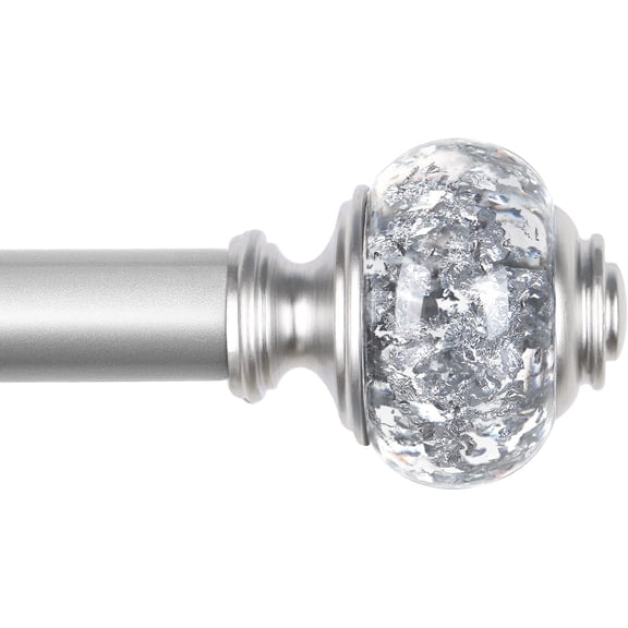 7/8 Inch Telescoping Splicing Drapery Rods for Windows 20 to 54 Inch, Gold Curtain Rods 32 to 58 Inch(2.6-7.2ft), Decorative Translucent Finials