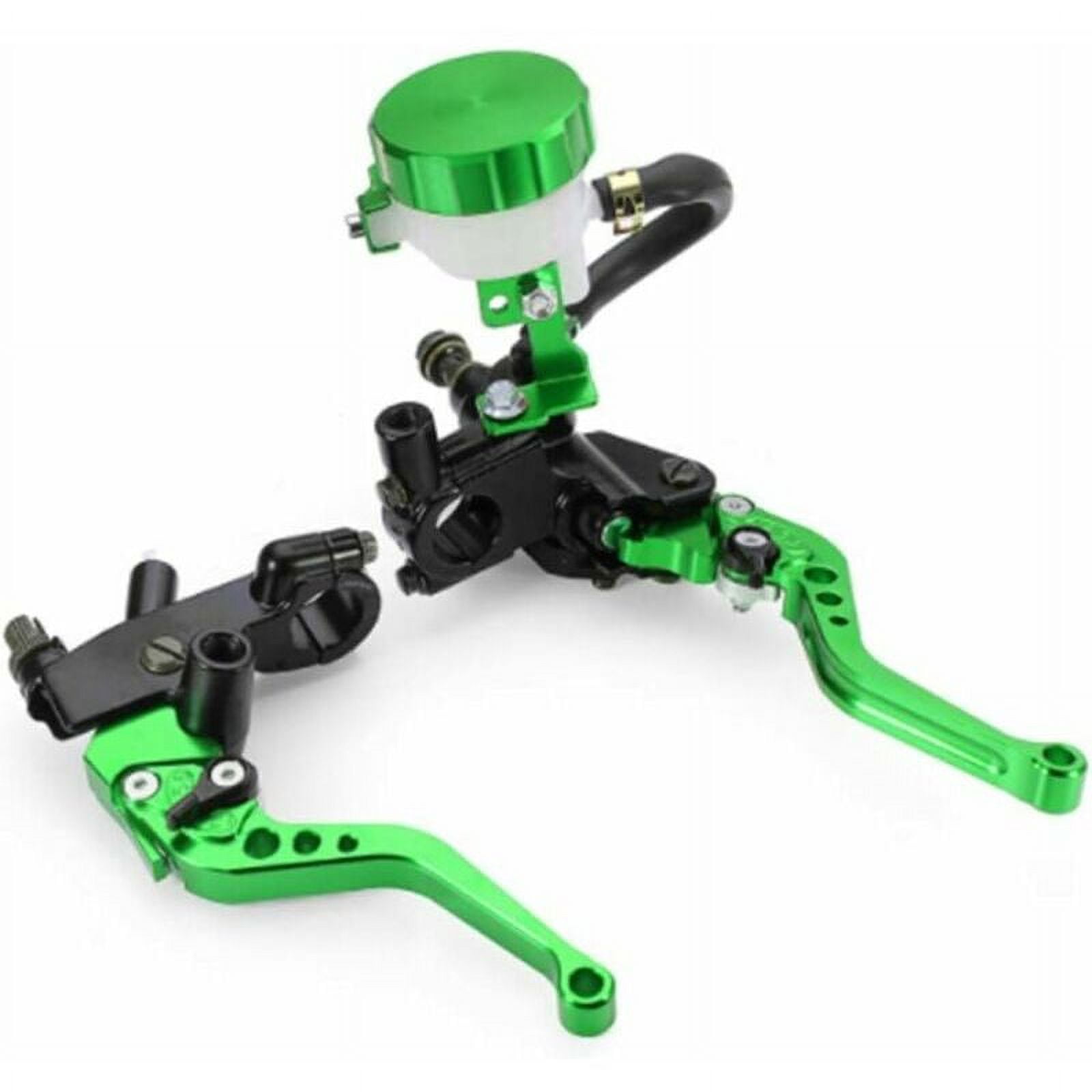 7/8 Inch Universal Motorcycle Front Brake Clutch Lever Reservoir Master Cylinder - Green