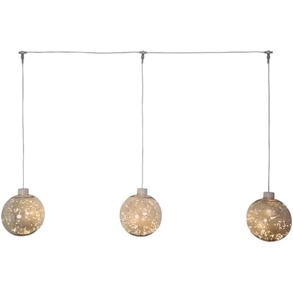 7.8 Inch Warm White LED Hanging Globe Lights Set of 3 Indoor Outdoor$$Home Decor, Kitchen, & Other