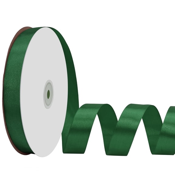 THEGLY 7/8 Inch x 100 Yard Forest Green Satin Ribbon Perfect for Gift Wrapping, Weddings,Christmas, Floral Arrangements, Hair Styling, Invitation Decor & More