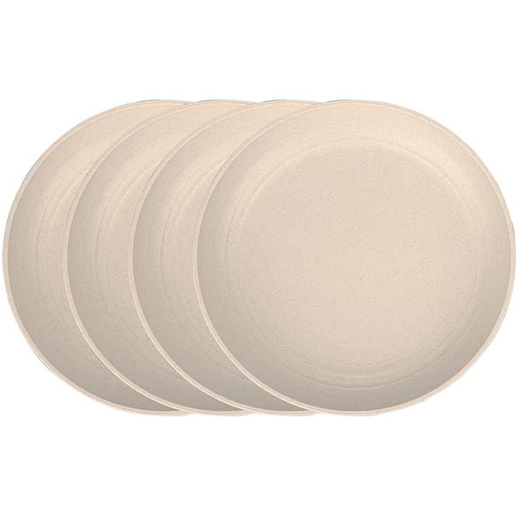 7.8 Inches Unbreakable Wheat Straw Plates - Lightweight & Reusable Plate Sets of 4 for Kitchen Dishes - Dishwasher & Microwave Safe - Healthy, BPA Free & Eco-Friendly (Beige)