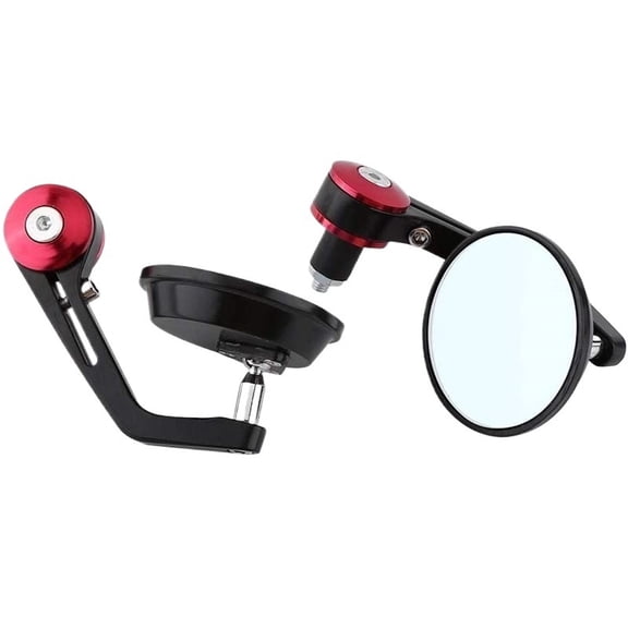 7/8" Motorcycle Handle Bar End Rearview Mirrors Retro Round Blue Side FOR Cafe Racer Honda Suzuki Kawasaki