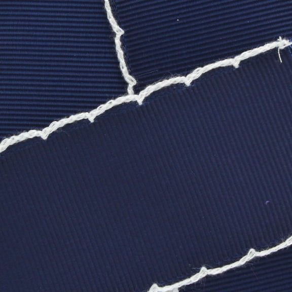 7/8" Navy/White Moonstitch Grosgrain Ribbon 5 Yard