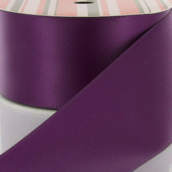 7/8" Plum Double Face Satin Ribbon 5 yard Reel
