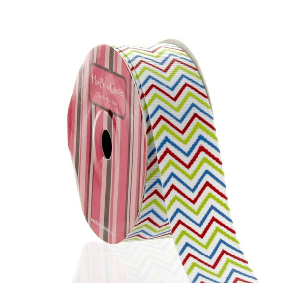 7/8" Primary Stripe Chevron ZigZag Grosgrain Ribbon 5 Yard