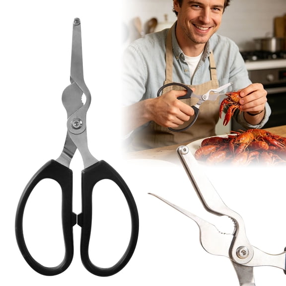 7.8" Professional Kitchen Scissors Multi-Purpose Scissors, Seafood Kitchen Cutter for Lobster Stainless Steel Handled Cutting for Easy Shelling And Trimming