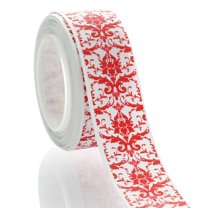 7/8" Red Damask Grosgrain Ribbon 5 Yard