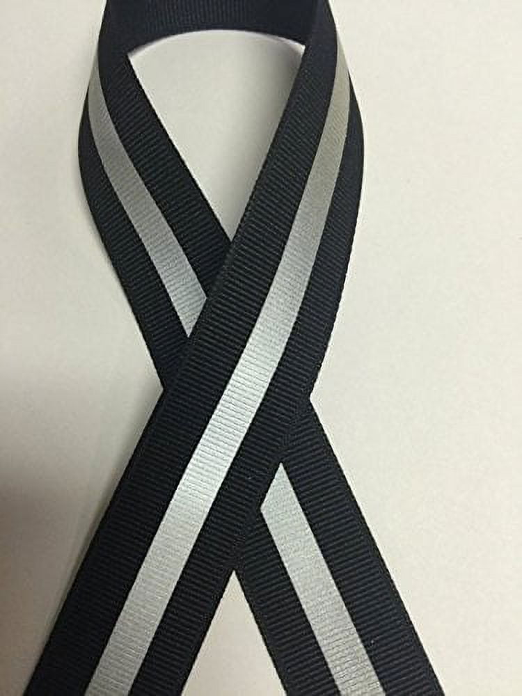 7/8" Reflective Glo Grosgrain 1/4" 3M Scotchlite Silver Reflective