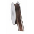 thumbnail image 1 of 7/8" Sheer Organza with Satin Middle Ribbon 25 Yards - Brown, 1 of 1