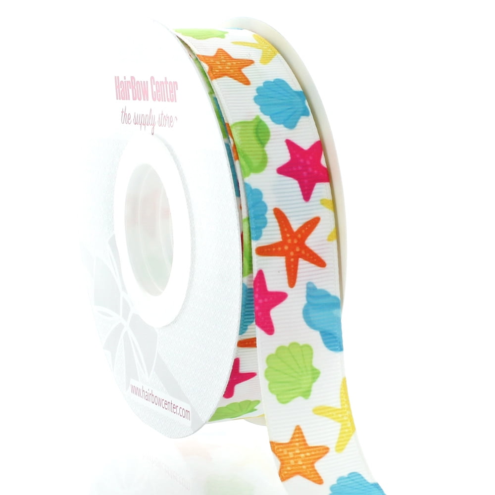 7/8" Shells & Starfish Grosgrain Ribbon 100 Yard