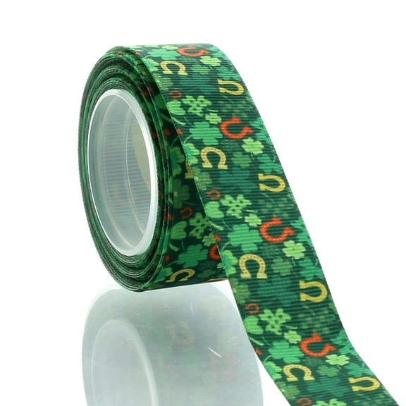 7/8" St Patty Shamrocks Grosgrain Ribbon 5 Yard