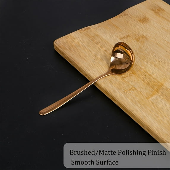 7.8" Stainless Steel Cooking Supplies Copper Tone Soup Ladle Spoon