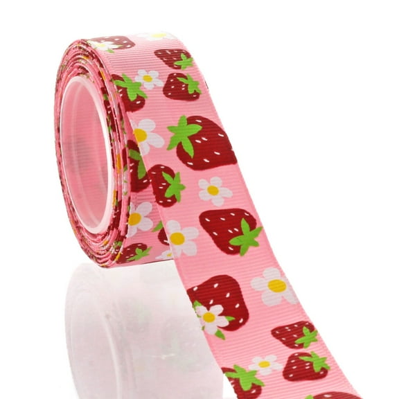 7/8" Strawberries Grosgrain Ribbon 5 Yard
