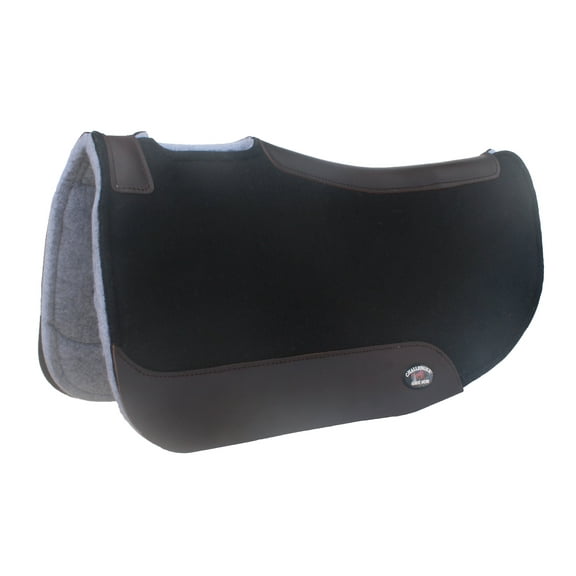 7/8" Thick Horse Western Contoured Barrel All Purpose Wool Felt Saddle Pad Black 39RT20BK