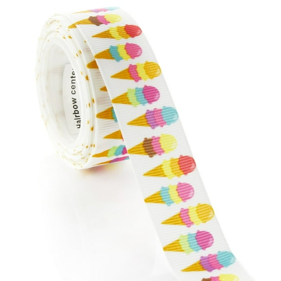 7/8" Triple Stack Ice Cream Cone Grosgrain Ribbon 5 Yard