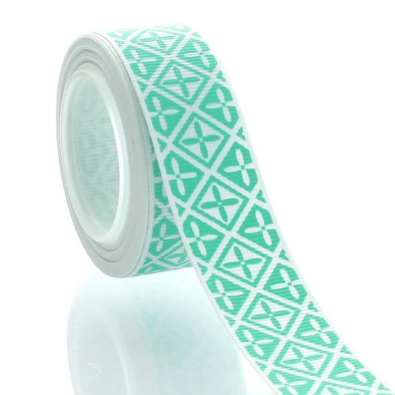 7/8" Tropical Folk Diamond Grosgrain Ribbon 5 Yard