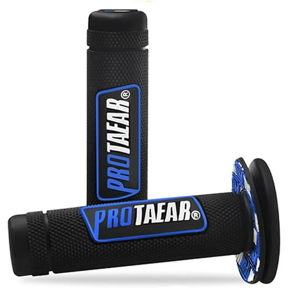 7/8" Universal Motorcycle Grips for Dirt Pit Bike, Rubber Anti-Slip Handlebar Grips One Pair 22mm Blue