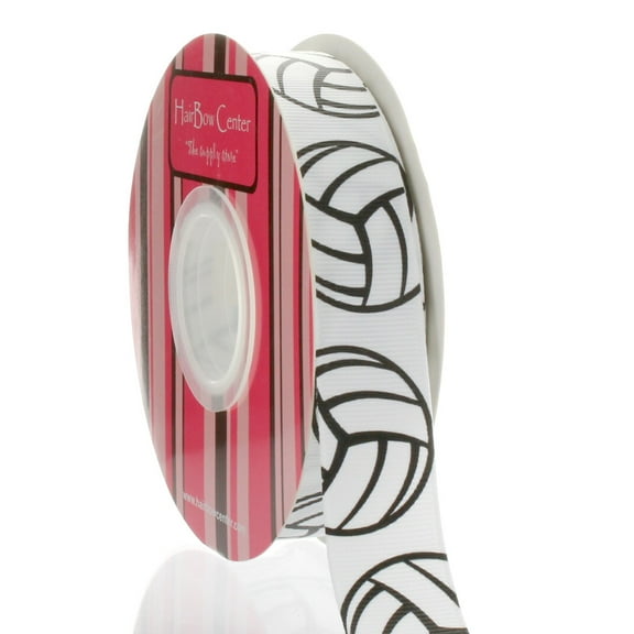 7/8" Volleyball Grosgrain Ribbon 25 Yard