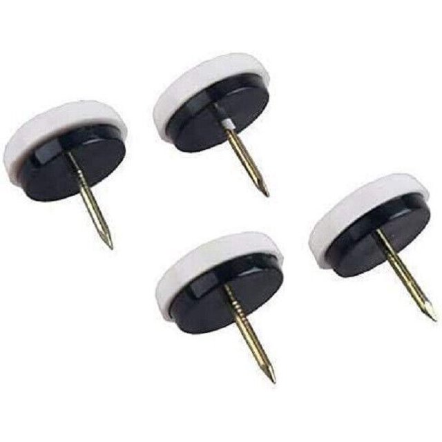 7/8" White Nail On Nylon Chair Glides