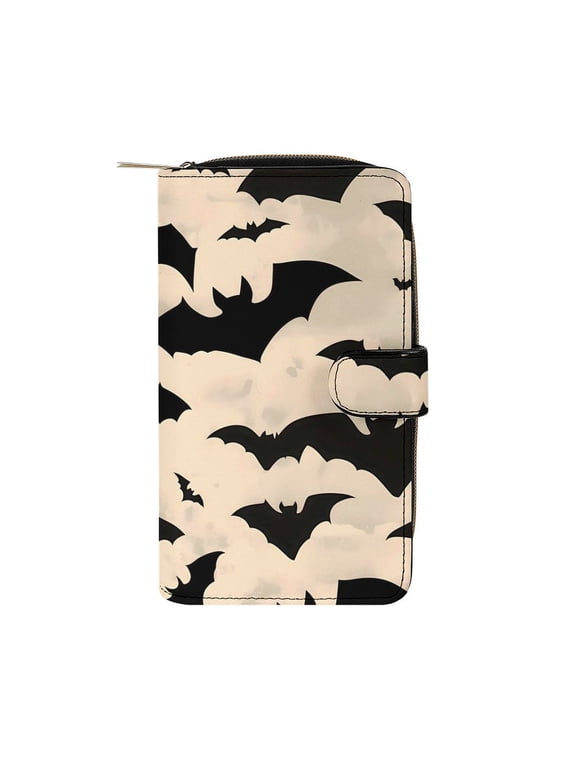 7.8 X 4.3 In Multi-Functional Leather Wallet Durable Soft And Comfortable Small Size Easy To Carry Flying Bats in The Air
