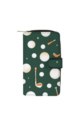 7.8 X 4.3 In Multi-Functional Leather Wallet Durable Soft And Comfortable Small Size Easy To Carry Smoothly Seamless Golf Pattern