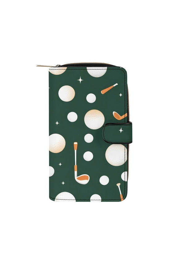7.8 X 4.3 In Multi-Functional Leather Wallet Durable Soft And Comfortable Small Size Easy To Carry Smoothly Seamless Golf Pattern