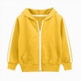 thumbnail image 1 of 7-8 Years Big Boys Hooded Sweatshirt Zip Up Jacket with Contrast Stripes and Pockets, 1 of 6