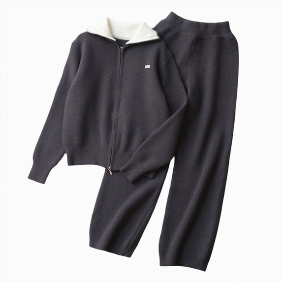 Solid Vcolor 7-8 Years Big Girls 2 Piece Knit Outfit Set Solid Color Half Zip ...