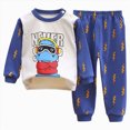 thumbnail image 1 of 7-8 Years Child Baby Girls Boys' 2-Piece Cotton Pajama Set for Kids Toddler Long Sleeve Sleepwear Cute Cartoon Children's Gift Set Girls Blue Tracksuit, 1 of 5