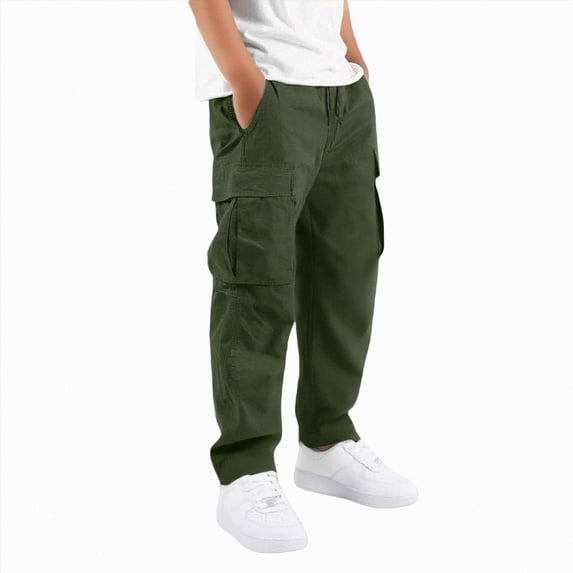 7-8 Years Child Boys Relaxed Fit Cargo Pant for Outdoor Sweatpants School Pants Fall Winter Pants Boys' Sweatpants for Kids School Sports 1T 2T 3T 4T 5T 6T 7T 8T Green Pants