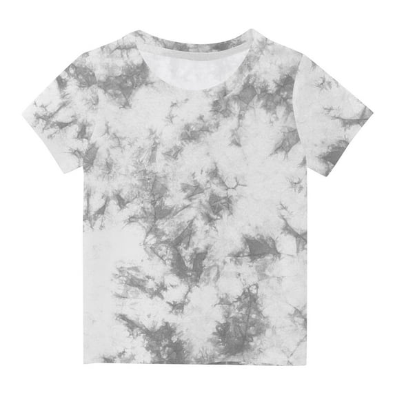 7-8 Years Kids Tie Dye Shirt 6-18 Years Children Hippies Senior Tie-Dye Tee Tshirt for Boys' Girls' Gray