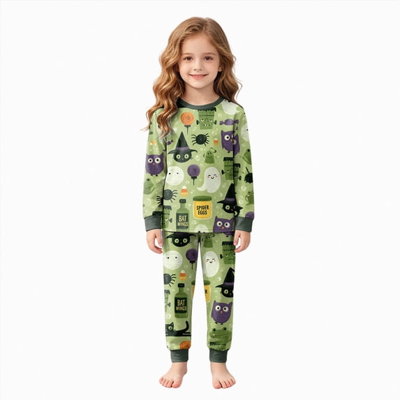 7-8 Years Tween Halloween Girl Pumpkin Pajama Set Jammies Button Sleepwear K-Pop Pajamas Girls Girls Beach Pajamas
