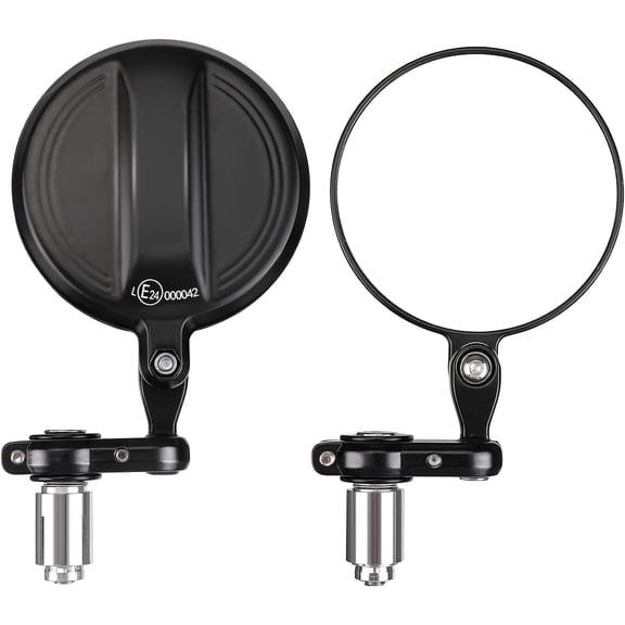 KEMIMOTO 7/8 in CNC Universal Motorcycle Handlebar Bar End Mirrors 360° Rotatable Rear View Side Mirrors