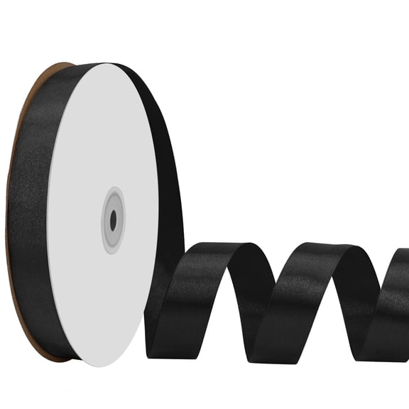 7/8 inch 100 Yard ,Satin Ribbon for Gift Wrapping, Wedding, Crafts, Christmas,Easter, Floral, Hair, Invitation Decorations and More Black